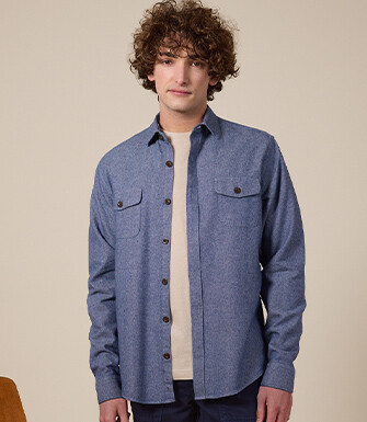Surchemise homme coton/lin Denim - CORANTIN