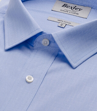 Chemise popeline à carreaux Bleu Et Blanc - MARCILIEN