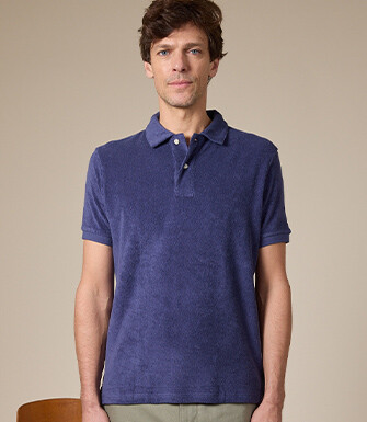 Polo homme Indigo - Finition lavée - ANDRIAN II