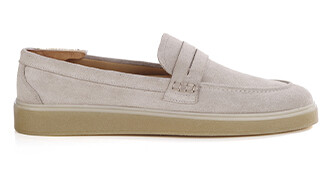 Mocassin homme Velours Greige - BOKEELA