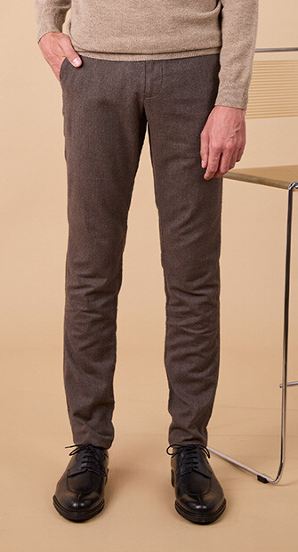 Pantalon Chino Homme - Chocolat Chiné - NEIL
