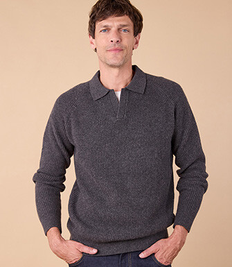 Pull Homme - Gris anthracite chiné - BRENNEN