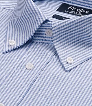 Chemise Oxford homme - Rayures Navy Et Blanc - KEVON