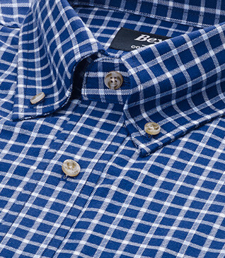 Chemise flanelle - Carreaux Bleu Et Blanc - JAYDON