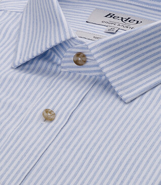 Chemise flanelle - Rayures Bleu et Ecru - SIMIAS