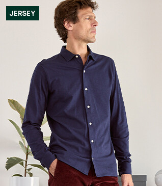 Chemise homme jersey 100% coton - Navy Foncé - AIGNAN