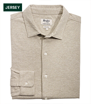 Chemise homme jersey 100% coton - Taupe Clair Chiné - AIGNAN