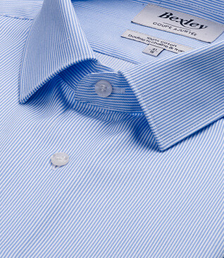 Chemise Twill homme - Rayures Bleu Clair Et Blanc - DUNANT CLASSIC
