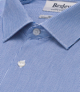 Chemise homme à rayures navy et blanches - DUNANT CLASSIC