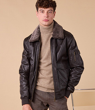 Blouson aviateur homme Chocolat - TYLER II