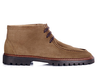 Derby boots Homme - Velours Havane - COLNEY HIGH GOMME