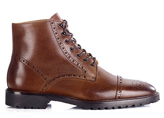 Bottine homme - Cognac Patiné - HEYBRIDGE GOMME