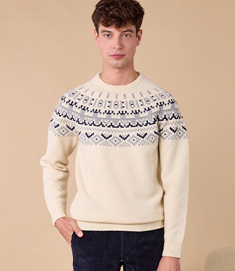 Pull col rond style islandais - Ecru - ELVAR