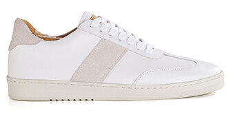 Sneakers cuir homme - Blanc et Velours Ecru - NANGKITA