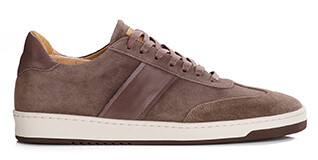 Sneakers cuir homme - Velours Taupe et Marron - NANGKITA