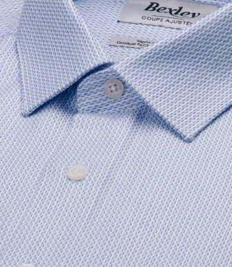 Chemise homme bleu clair en twill effet chiné - VILMOND CLASSIC