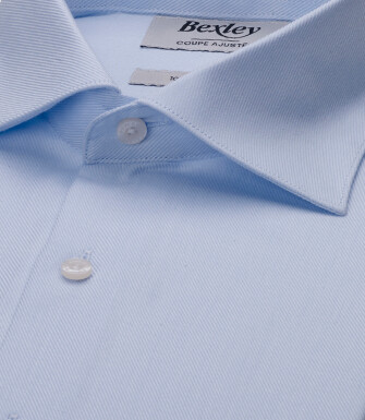 Chemise homme bleu clair en twill - TOMMASO CLASSIC