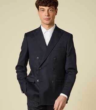 Veste de costume Croisée Lazare - Bleu Marine - LAZARE