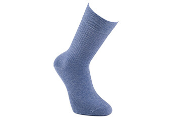 Chaussettes en coton à côtes - Bleu chiné