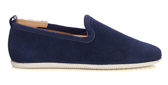 Slipper estival en velours Navy - BAMBRA