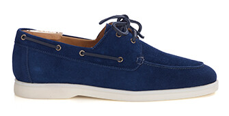 Chaussure Bateau Velours Navy - MOCKINYA