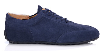 Sneaker richelieu en velours Navy - KIATA