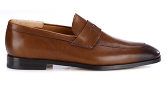 Mocassin homme cognac patiné en veau - CANNERO
