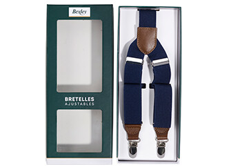 Bretelles Marine avec Détails Châtaigne