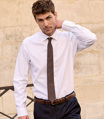 Chemise homme blanche texturée en dobby - BIAGIO