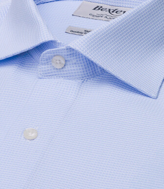 Chemise homme bleu ciel à carreaux - ALBINO