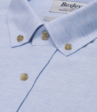 Chemise homme bleu ciel en flanelle - ROD