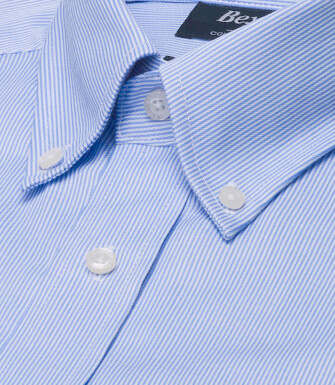 Chemise homme rayée bleu clair et blanche - DWIGHT