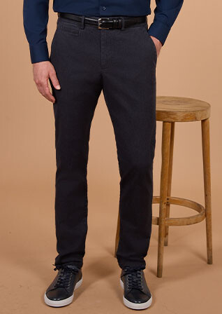 Pantalon chino homme à chevrons anthracite - KENYON