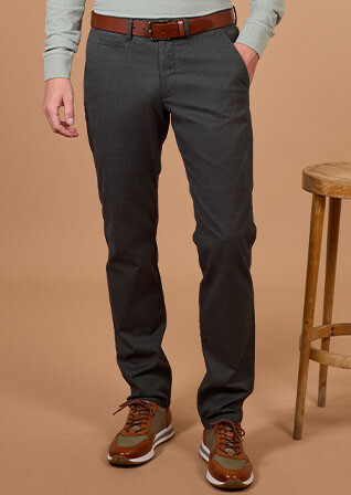 Pantalon chino homme à chevrons kaki - JORDEN II