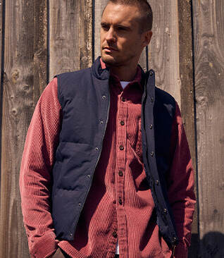 Doudoune homme sans manche en toile navy - HILMAR TOILE