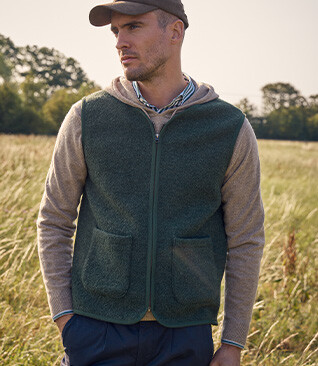 Gilet sans manche homme vert chiné en laine - KAYN