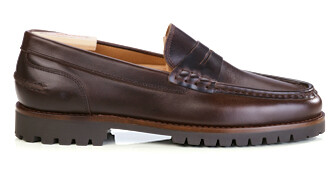 Mocassin homme en cuir pull-up chocolat - BROOKER