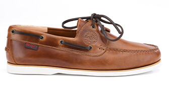 Chaussures bateau homme cuir cognac - TRAWLER