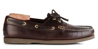 Chaussures bateau homme cuir Marron Foncé - TRAWLER