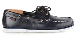 Chaussures bateau homme cuir Bleu Marine - TRAWLER