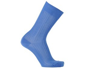 Chaussettes ville homme fil d’Écosse Bleu moyen
