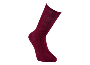 Chaussettes ville homme fil d’Écosse Rouge Bordeaux