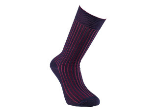 Chaussettes ville homme fil d’Écosse Marine et Rouge Bordeaux