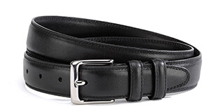 Ceinture cuir homme Noir avec boucle argent - BRIXTON SILVER