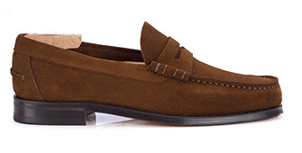 Mocassin homme havane en velours - style british - YALE