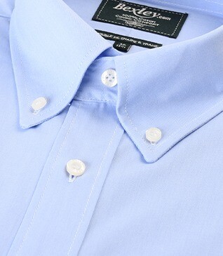 Chemise bleue Oxford à poche - Col américain - HAROLD
