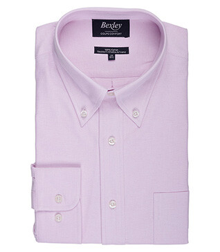 Chemise Rose Clair Oxford à poche - Col américain - HAROLD