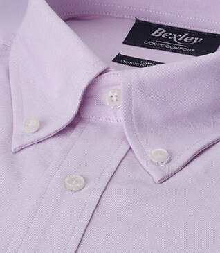 Chemise Rose Clair Oxford à poche - Col américain - HAROLD