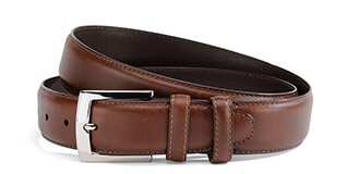 Ceinture luxe homme Châtaigne - WESTGATE SILVER