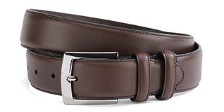 Ceinture luxe homme Chocolat - WESTGATE SILVER